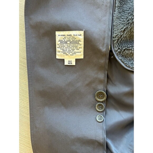 Vintage Oleg Cassini Weather Ready Trench Coat Belt Removable Fur Lining 42R - Picture 9 of 9